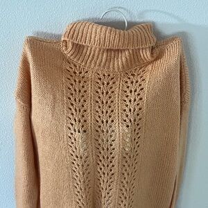 Women's Cowl Neck Sweater - Warm Tan